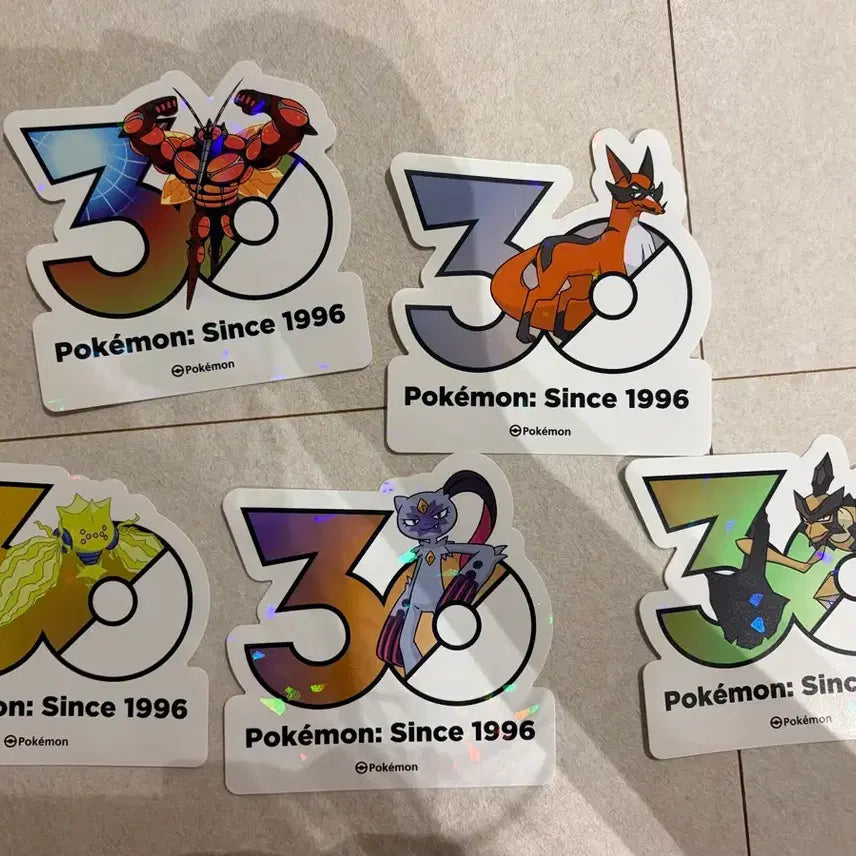 [BUNJANG] Pokemon 30th Anniversary Sticker Set (5 Types) / 포켓몬 30주년 스티커 5종 세트(2)