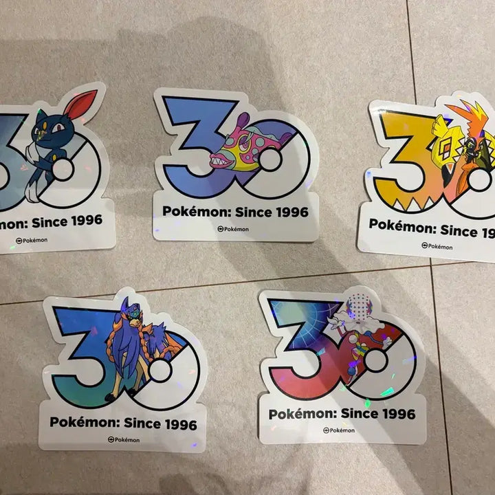 [BUNJANG] Pokemon 30th Anniversary Sticker 5-Piece Set / 포켓몬 30주년 스티커 5종 세트(3)