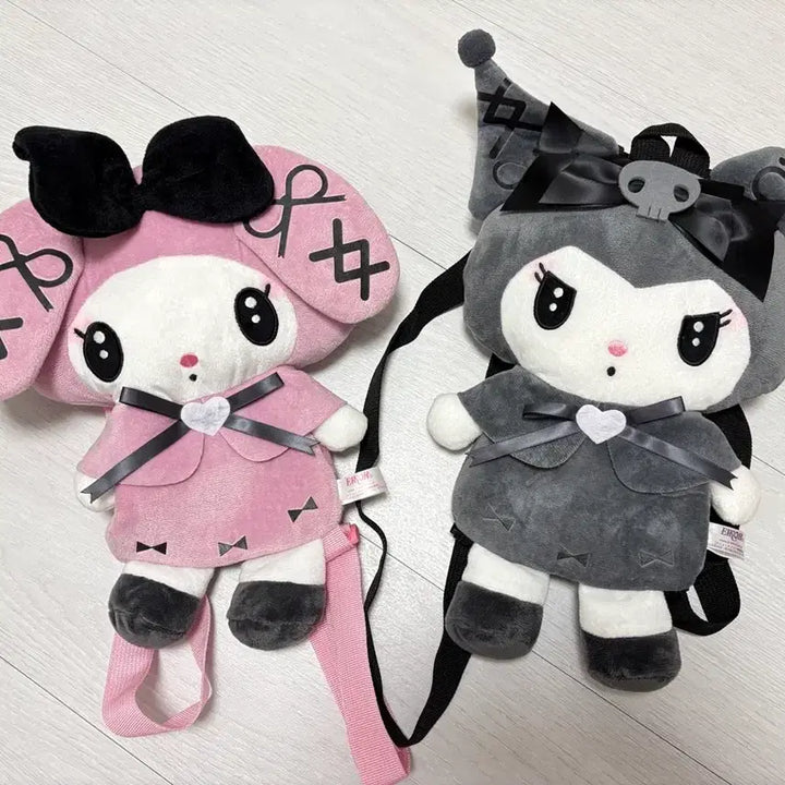 [BUNJANG] Sanrio My Melody &amp; Kuromi Plush Bag Set / 산리오 마이멜로디, 쿠로미 가방