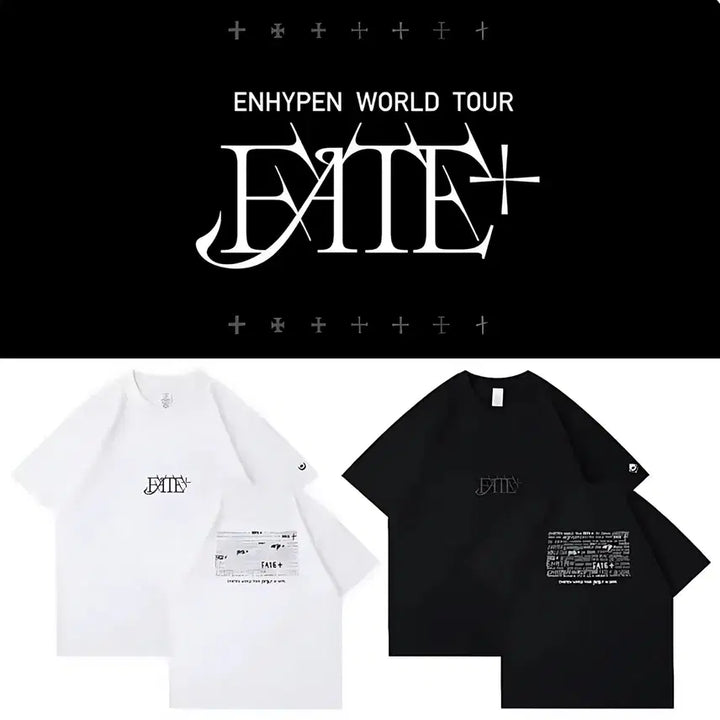 [BUNJANG] ENHYPEN FATE+ Concert T-Shirt (Group Version Photocard Included) / 엔하이픈 FATE+ 콘서트 반팔 티셔츠 (정원 제이 성훈 제이크 희승 니키 선우 단체 포카)