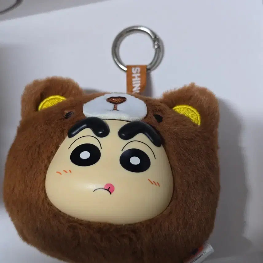 [BUNJANG] Crayon Shin-chan Bear Hat Face Plush Keychain / 짱구 곰돌이 얼굴 인형키링