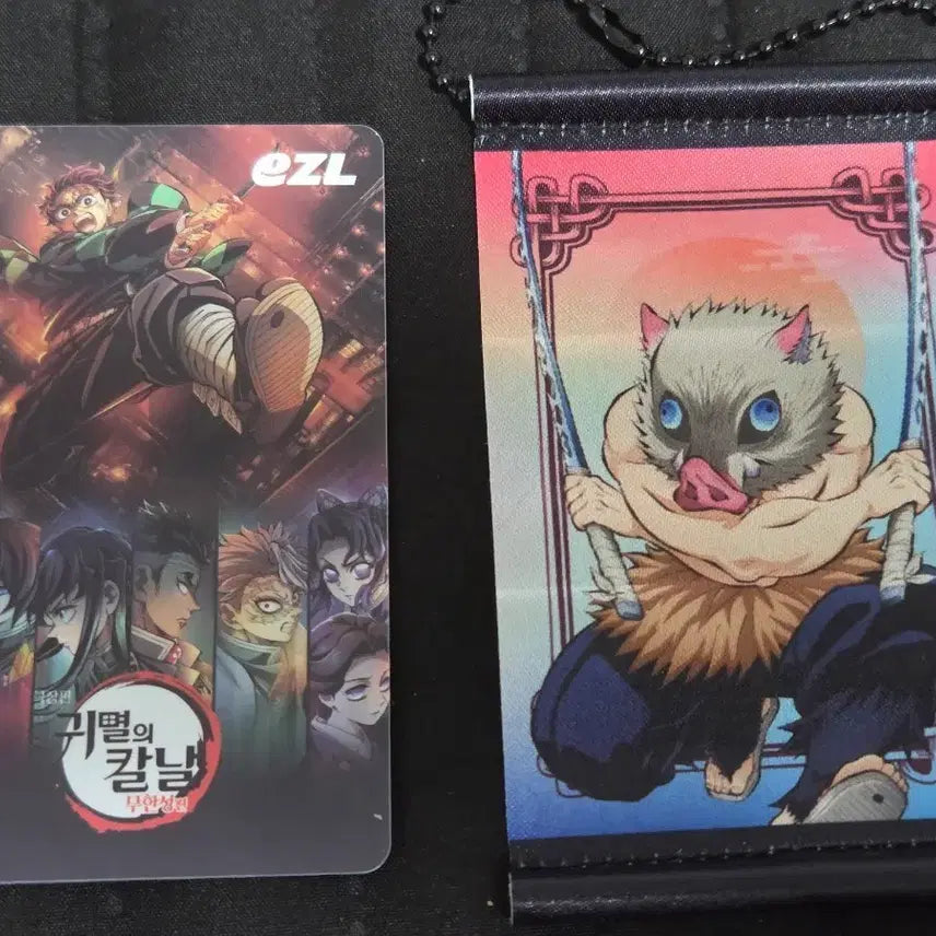 [BUNJANG] Demon Slayer: Kimetsu no Yaiba Izul Traffic Card &amp; Inosuke Mini Scroll Set / 귀멸의칼날 이즐 교통카드 + 이노스케 미니족자봉
