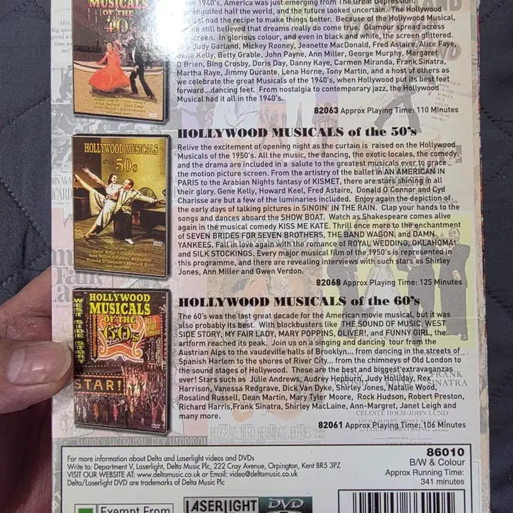 [BUNJANG] Hollywood Musical DVD Box Set: 1940s-1960s Classics / 홀리우드 뮤지컬 3 DVD 박스 세트 40,50,60년대 대표작들