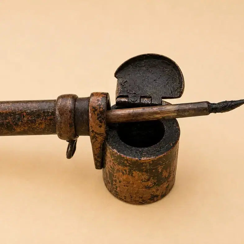 [BUNJANG] Vintage Brass Inkstone and Brush Set / 빈티지 수집품 <동제 먹통과 붓 세트>