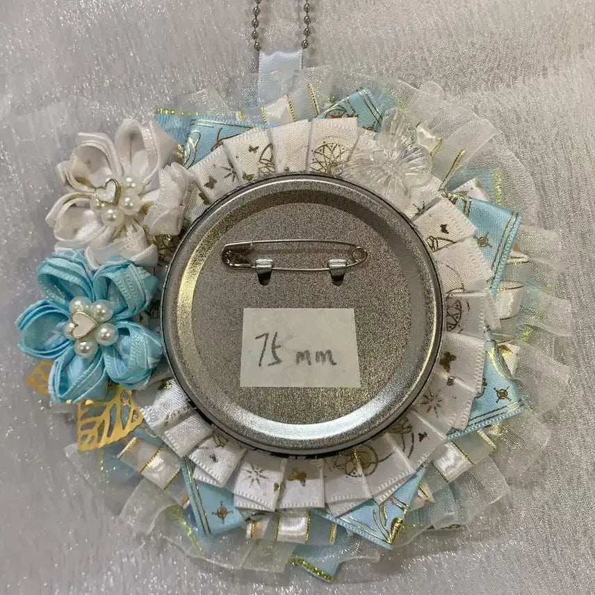 [BUNJANG] Blue &amp; White Rosette Brooch / 블루&amp;화이트 로제트