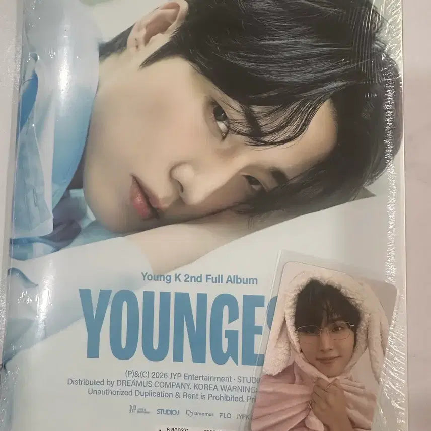 [BUNJANG] Young K YOUNGEST Withmu Sealed Album + Bunny Glasses Photocard / 영케이 YOUNGEST 위드뮤 미개봉 앨범 + 토끼담요 안경 포카 급처