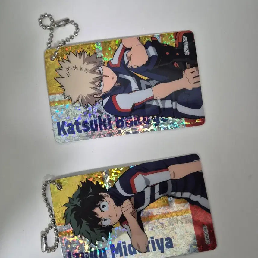 [BUNJANG] My Hero Academia Bakugo Midoriya Card Keychain Set / 나의 히어로 아카데미아 나히아 카드 키링 바쿠고 미도리야