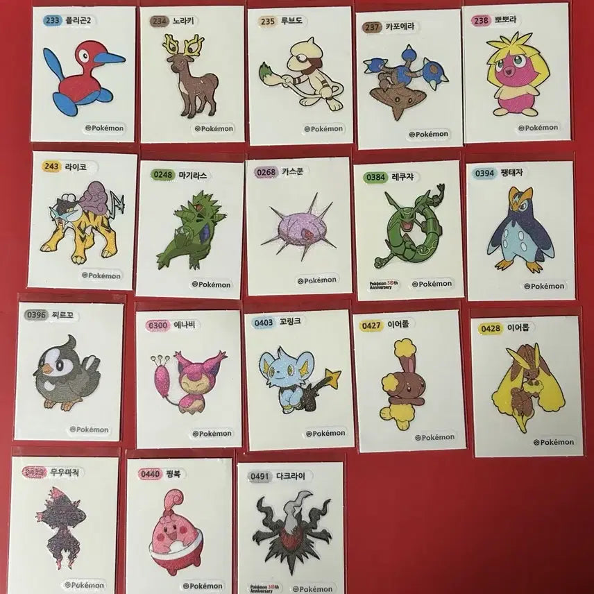 [BUNJANG] Pokemon Sticker Bundle Set (18 pcs) / 포켓몬 띠부씰 일괄 18장
