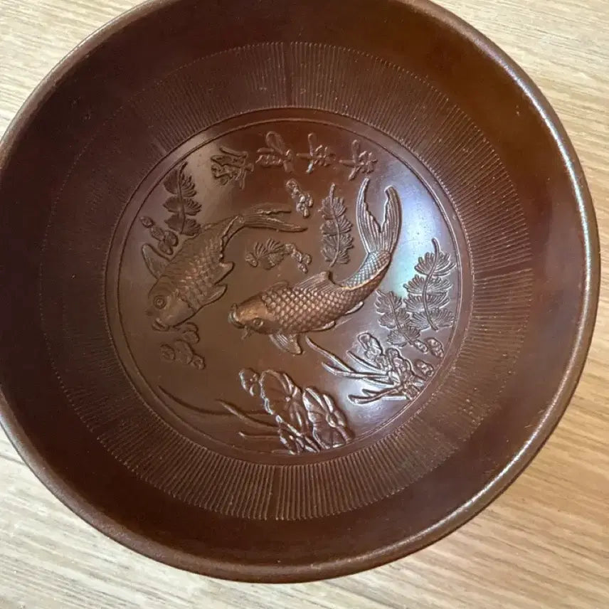 [BUNJANG] Vintage Lacquerware Bowl with Floral Motif / 빈티지 옻칠 문양 볼