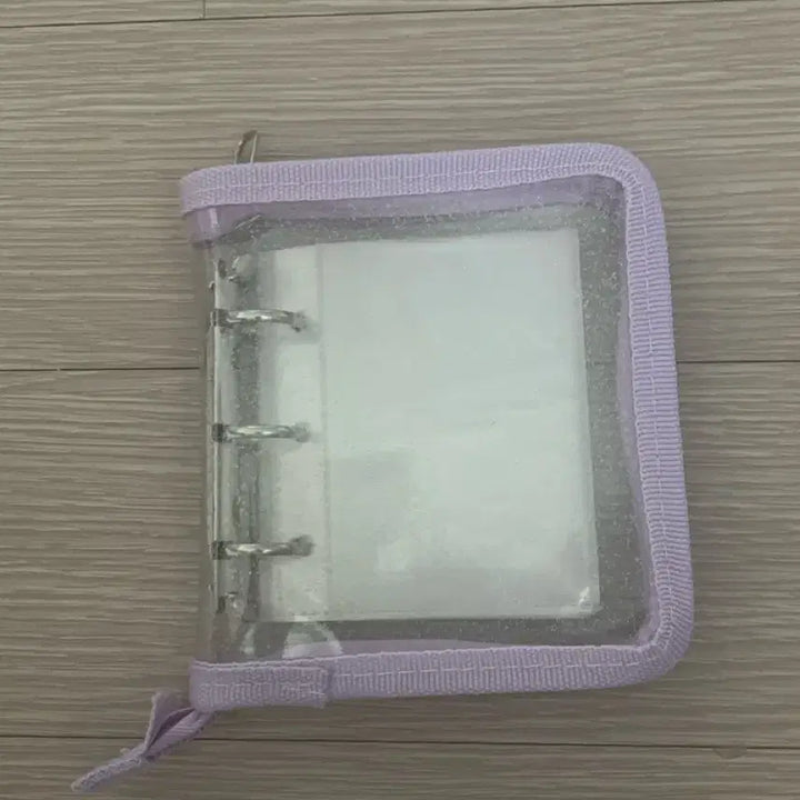[BUNJANG] 3-Ring Purple Glitter Zipper Photocard Binder / 3공 보라 투명 글리터 지퍼 포카 바인더