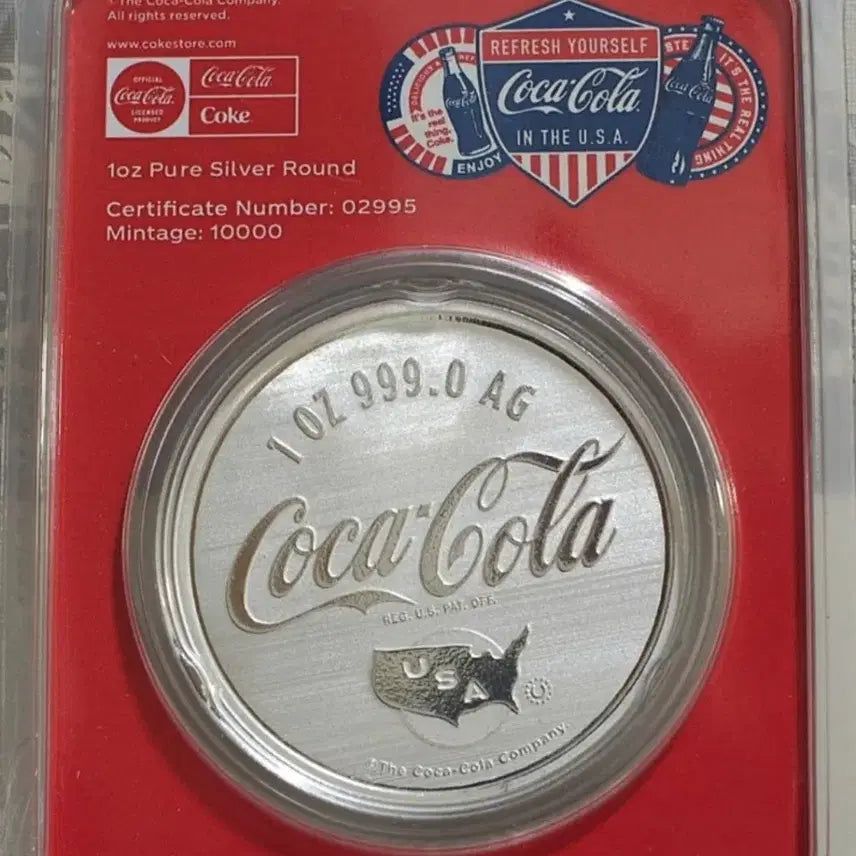 [BUNJANG] Coca-Cola USA 1oz Silver Colorized Americana Coin / 코카콜라 USA 1온스 실버 컬러라이즈드 아메리카나