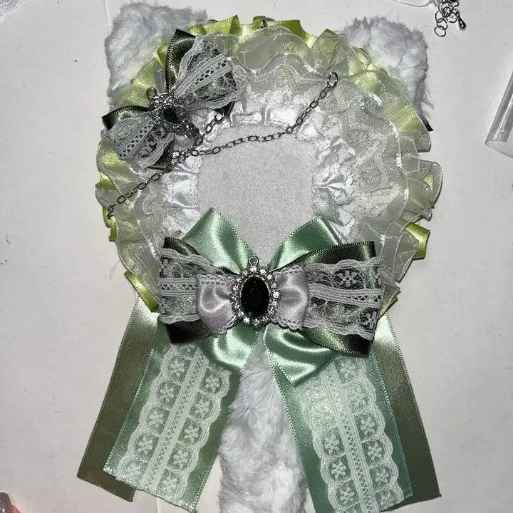 [BUNJANG] Rosette Can Badge Green (Bunny) / 이타백 로제트 캔뱃지 그린 초록 앙스타 토끼