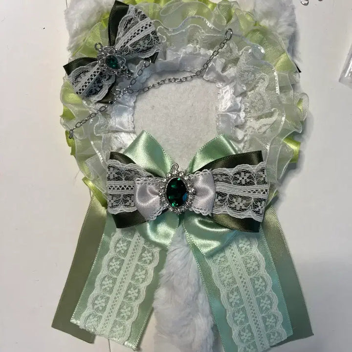 [BUNJANG] Rosette Can Badge Green (Bunny) / 이타백 로제트 캔뱃지 그린 초록 앙스타 토끼