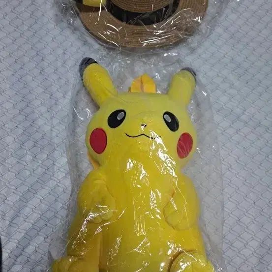 [BUNJANG] Pokemon Pikachu Straw Hat Backpack Set / 포켓몬스터 피카츄 밀집모자 백팩세트