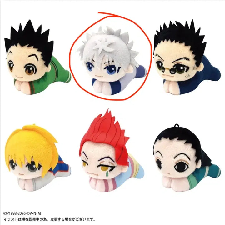 [BUNJANG] Hunter x Hunter Killua Zoldyck Nui Plush &amp; Lenticular Badge Bundle Set / 일괄 헌터헌터 키르아 조르딕 굿즈 허그캬라 누이 렌티큘러 뱃지