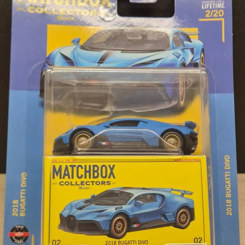 [BUNJANG] Matchbox 2018 Bugatti Divo Matte Blue Diecast / 매치박스 2018 부가티 디보 무광블루 다이캐스트