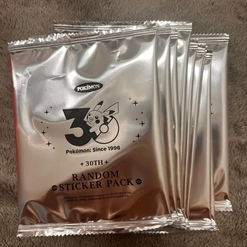 [BUNJANG] Pokemon 30th Anniversary Sticker Pack (10 Packs, Sealed) / 포켓몬 30주년 스티커팩 10팩 미개봉