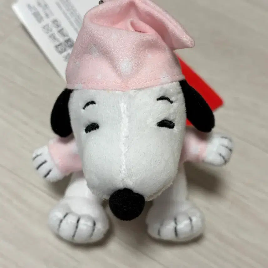 [BUNJANG] Peanuts Snoopy Pajama Keyring Doll Pink / 피너츠 스누피 파자마 잠옷 키링 인형 핑크