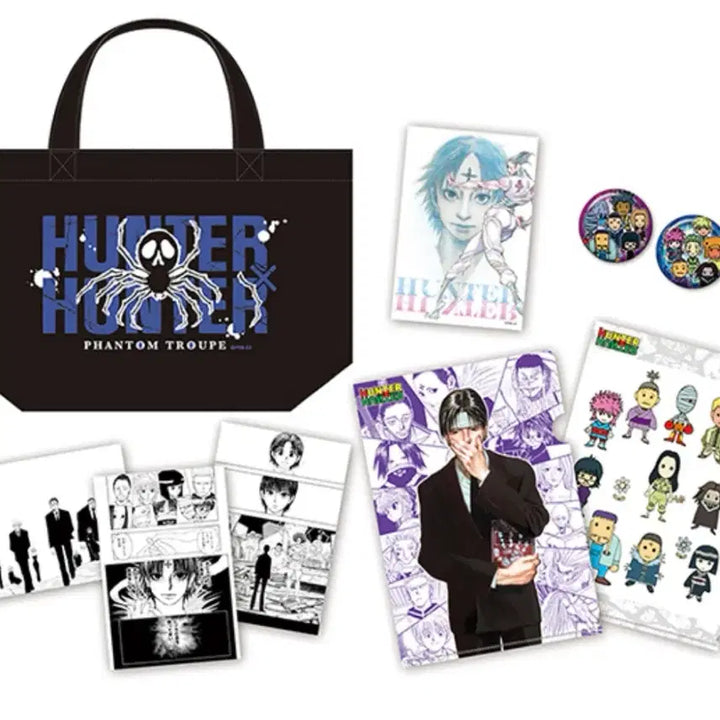 [BUNJANG] Hunter x Hunter Phantom Troupe Goods Set (Bag, Badge, Postcard) / 헌터헌터 점프샵 환영여단 굿즈세트 (가방, 뱃지, 엽서)