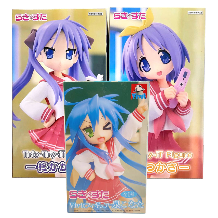 [BUNJANG] Lucky Star Kagami, Tsukasa &amp; Konata Figure 3-Set Bundle / (미개봉) 러키스타 히이라기 카가미 츠카사 &amp; Vivit 이즈미 코나타 피규어 3종 일괄 세트