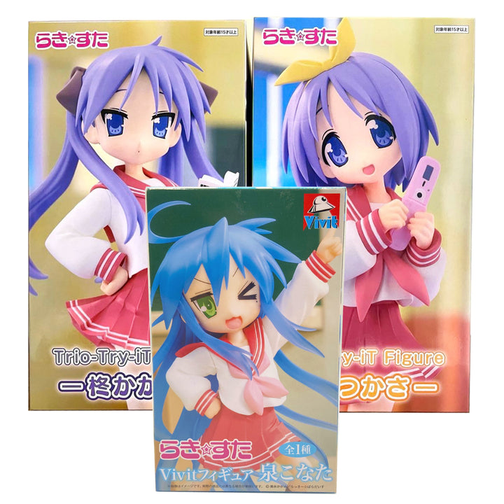[BUNJANG] Lucky Star Kagami, Tsukasa &amp; Konata Figure 3-Set Bundle / (미개봉) 러키스타 히이라기 카가미 츠카사 &amp; Vivit 이즈미 코나타 피규어 3종 일괄 세트