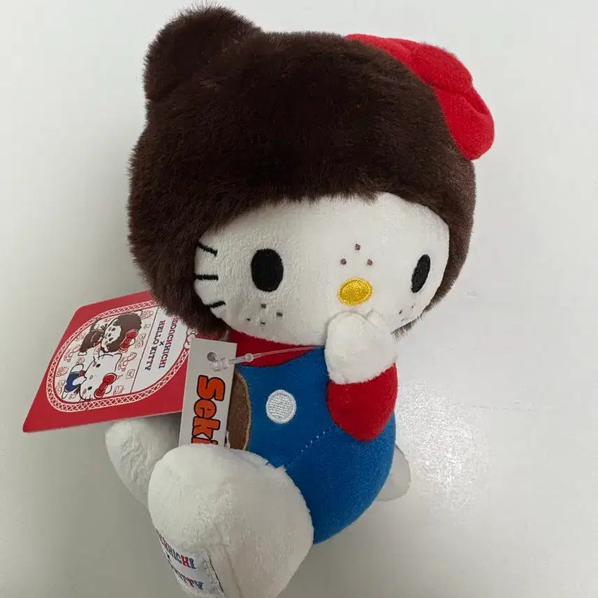 [BUNJANG] Monchhichi x Hello Kitty 50th Anniversary Collaboration Plush Doll / 몬치치 헬로키티 50주년 콜라보 인형 누이 새상품