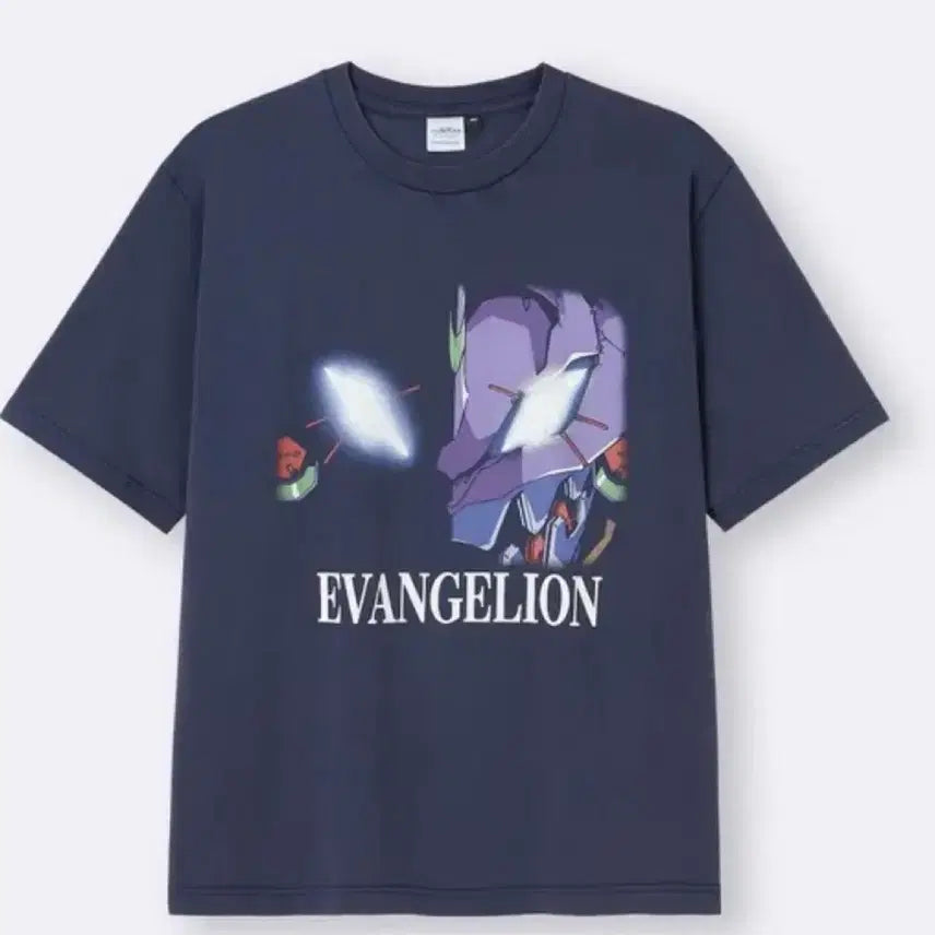 [BUNJANG] Jiyu Evangelion T-Shirt Navy L Size / 지유 에반게리온 티셔츠 네이비 L사이즈