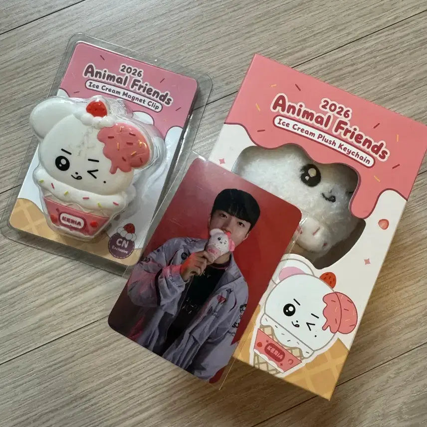 [BUNJANG] T1 Faker Keria China Exclusive Ice Cream Keychain + Clip Magnet Set / T1 티원 케리아 중국한정 아이스크림 키링 + 집게 마그넷 세트 (포카o)