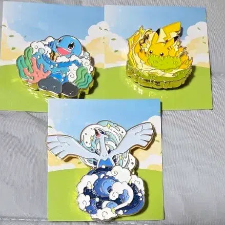 [BUNJANG] Lee Isaac Toast Pokémon Pins (Lugia, Pikachu, Squirtle) / 이삭토스트 포켓몬 뱃지 양도 (루기아, 피카츄, 꼬부기)