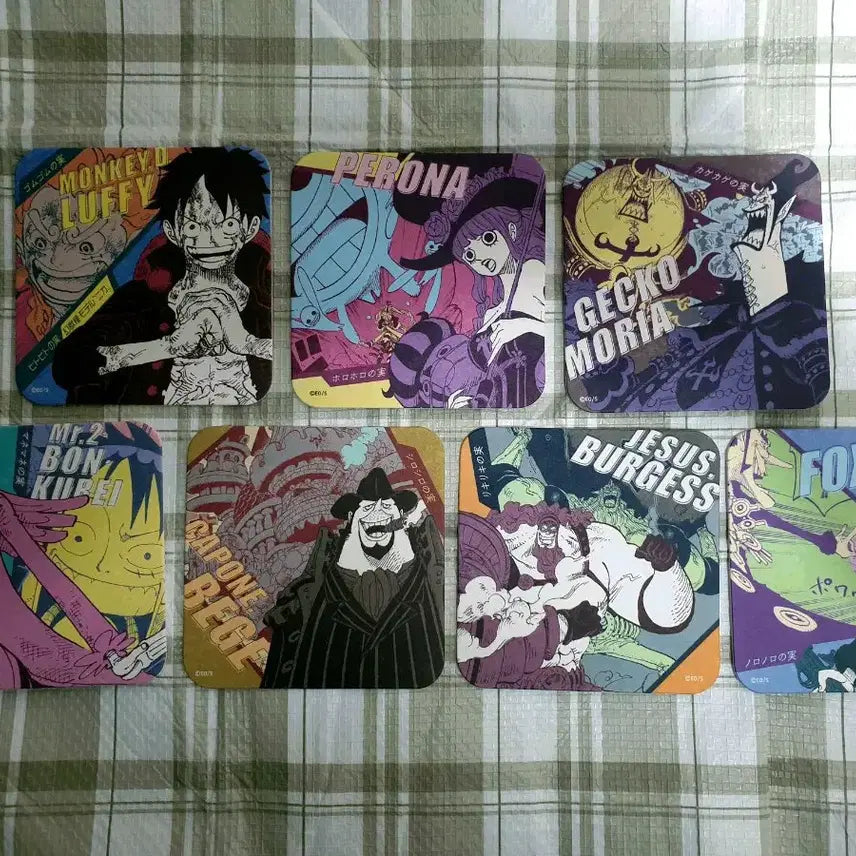 [BUNJANG] One Piece Straw Hat Pirates Art Coaster 7 Types Bundle Set / 원피스 무기와라 아트코스터 7종 일괄 (루피 페로나 모리아 봉쿠레 등)
