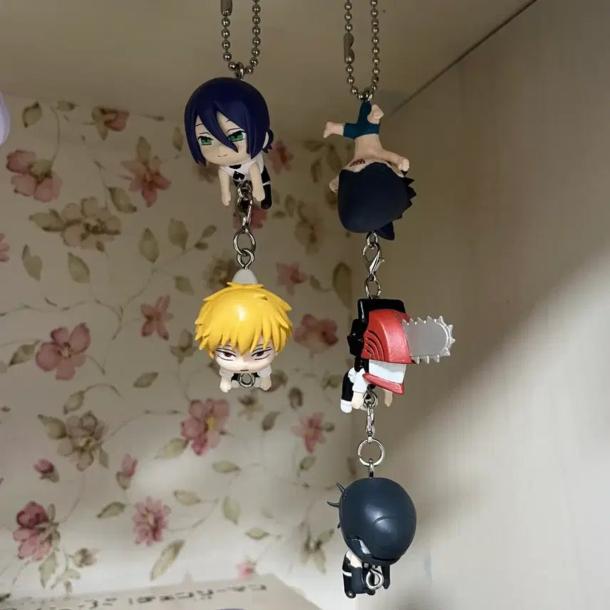 [BUNJANG] Chainsaw Man Gacha Strap Charms Set (Parts 1 &amp; 2) / 체인소맨 대롱가챠 1,2탄 5종 일괄 (레제, 덴지, 빔, 체인소, 밤)