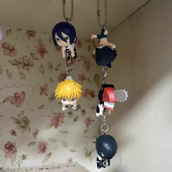 [BUNJANG] Chainsaw Man Gacha Strap Charms Set (Parts 1 &amp; 2) / 체인소맨 대롱가챠 1,2탄 5종 일괄 (레제, 덴지, 빔, 체인소, 밤)