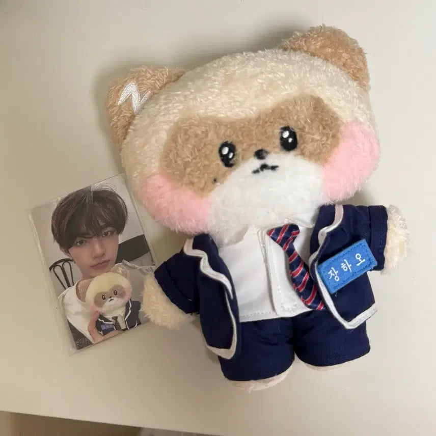[BUNJANG] ZB1 Zhang Hao School Uniform Plush Set with Photocard / 앤더블 장하오 교복 하니니 인형 포카 세트
