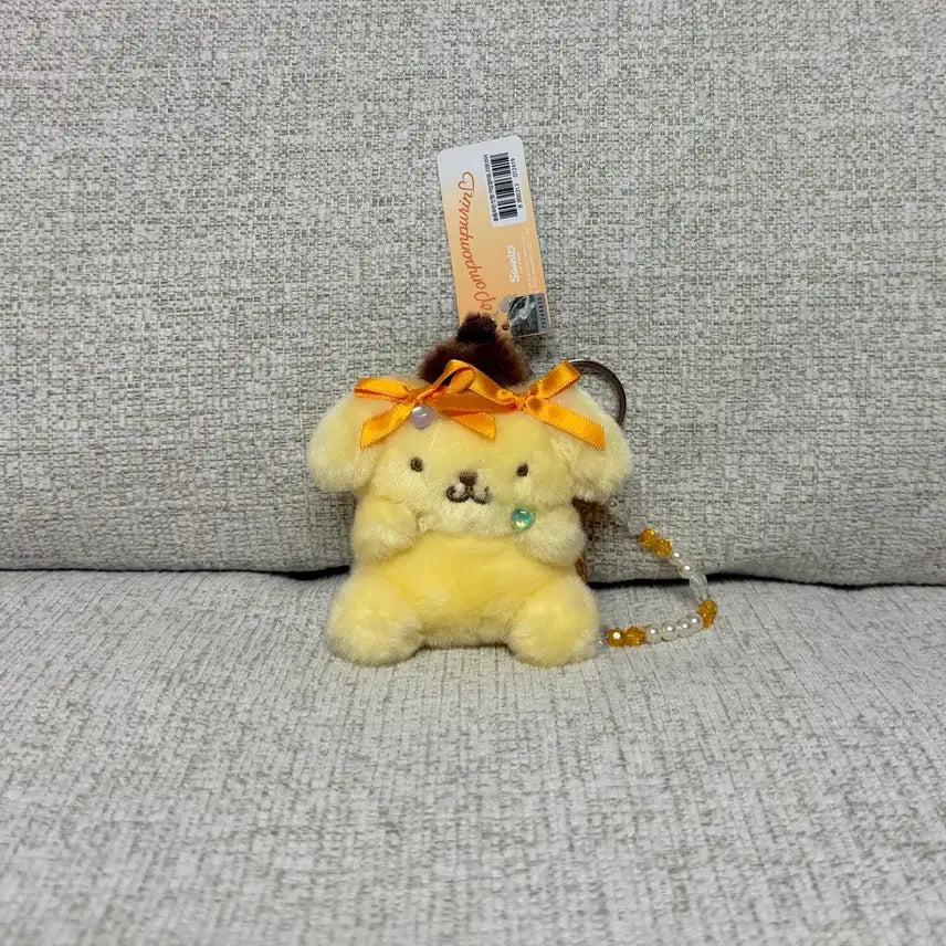 [BUNJANG] Sanrio Pompompurin Ribbon Core Keyring Plush / 정품 산리오 리본코어 폼폼푸린 키링 인형