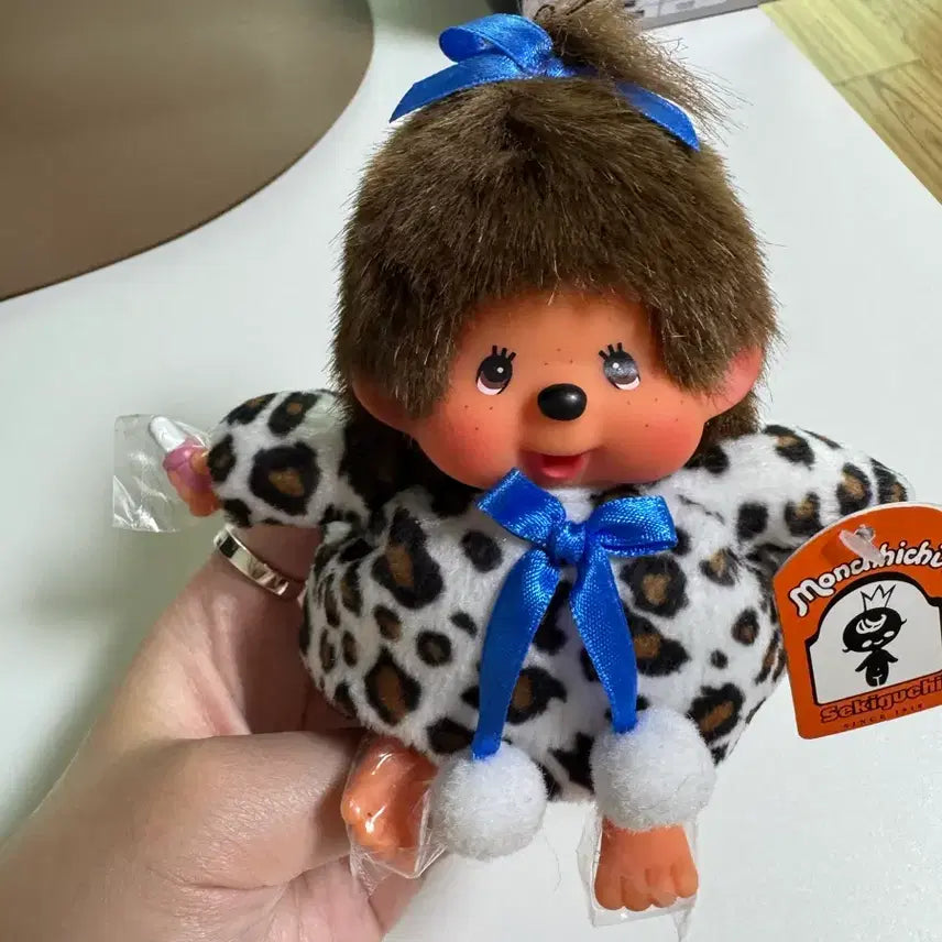 [BUNJANG] Vintage Monchhichi Leopard Print Plush Doll / 고전 몬치치 호피 찰찰이 인형 판매중 택O