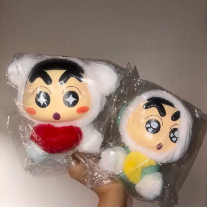 [BUNJANG] Crayon Shin-chan Pajama Shiro &amp; Rabubu Plush Set / 짱구 잠옷 흰둥이 라부부 인형 2개 세트