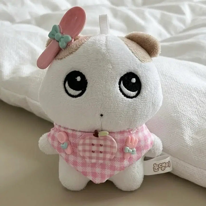[BUNJANG] Pink Baby Bib and Spoon Pin Set for Dolls / 새상품 인형 턱받이, 인형옷 솜인형옷 세트