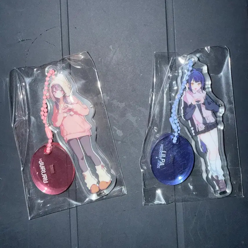 [BUNJANG] Idolish Seven Duccim Collaboration Lilpa &amp; Jururu Acrylic Keychain Set / 이세돌 두찜 키링 릴파 주르르