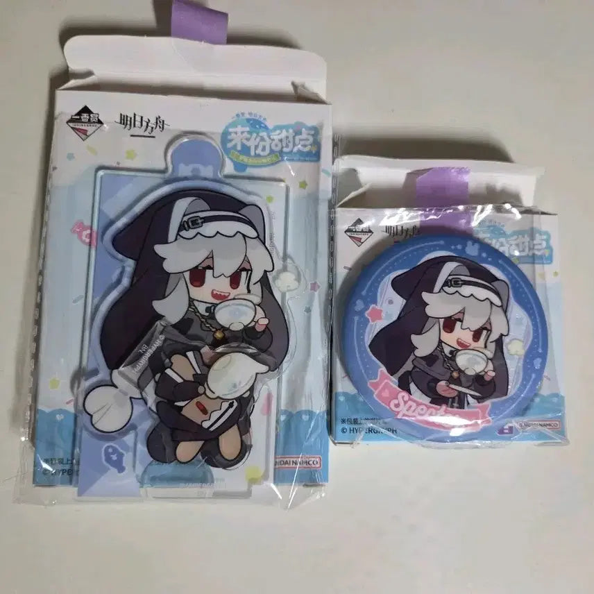 [BUNJANG] Arknights Specter Dessert Gacha Acrylic Stand &amp; Can Badge Set / 명일방주 명방 스펙터 디저트 쿠지 아크릴스탠드 캔뱃지 판매