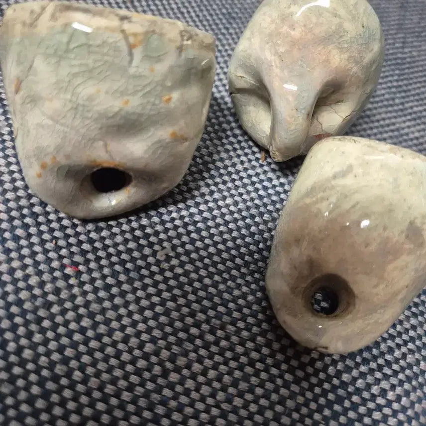 [BUNJANG] Joseon Dynasty Celadon Porcelain Set of 3 Weights / 저울추(조선백자)3점일괄