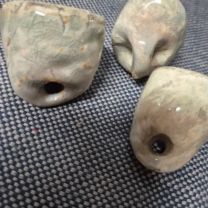 [BUNJANG] Joseon Dynasty Celadon Porcelain Set of 3 Weights / 저울추(조선백자)3점일괄