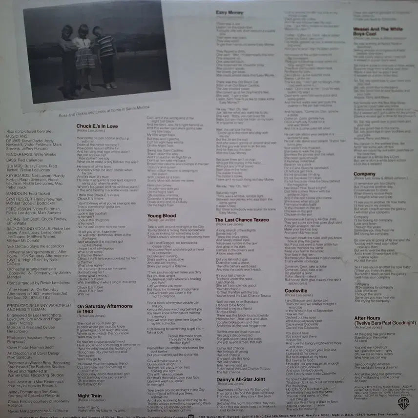 [BUNJANG] Rickie Lee Jones 1979 US Press LP Vinyl Record / 미국반/Rickie Lee Jones LP
