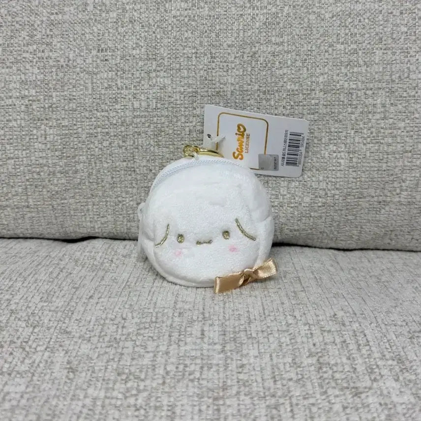[BUNJANG] Sanrio Cinnamoroll Mini Gold Square Pouch Bag Charm Keyring Plush / 정품 산리오 시나모롤 미니 골드 스퀘어 파우치 가방고리 키링 인형