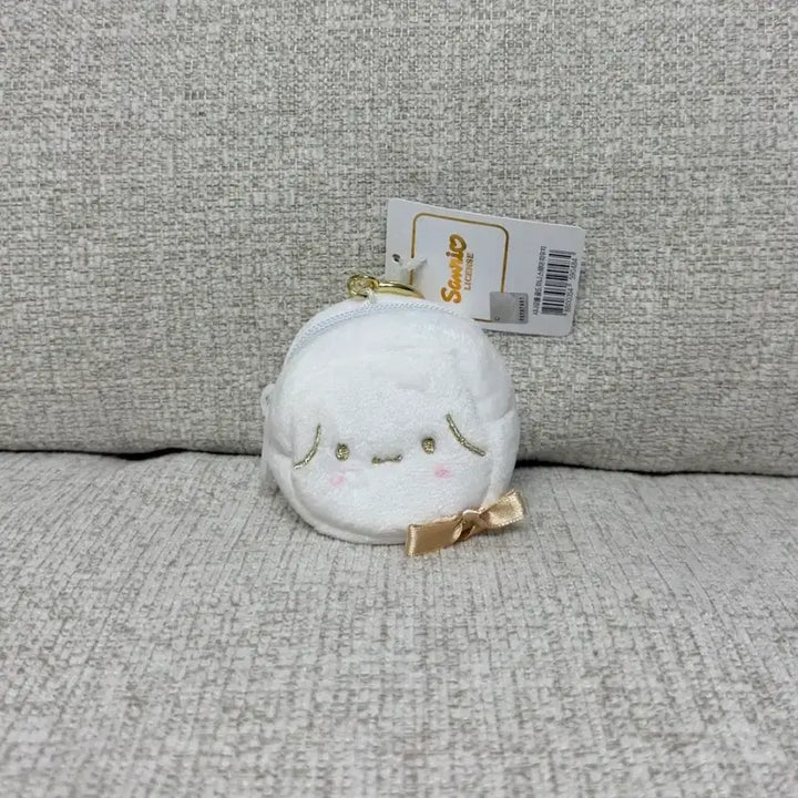 [BUNJANG] Sanrio Cinnamoroll Mini Gold Square Pouch Bag Charm Keyring Plush / 정품 산리오 시나모롤 미니 골드 스퀘어 파우치 가방고리 키링 인형