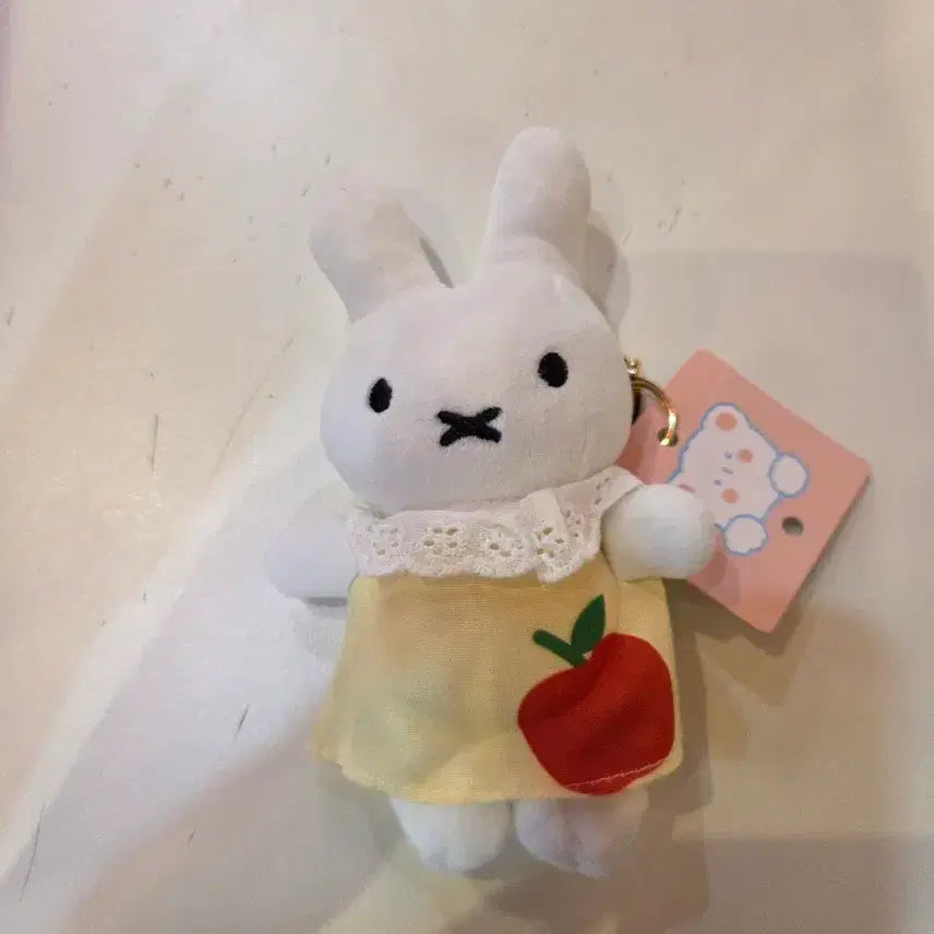 [BUNJANG] Miffy Apple Dress Plush Keychain / 미피 사과 원피스 인형 키링