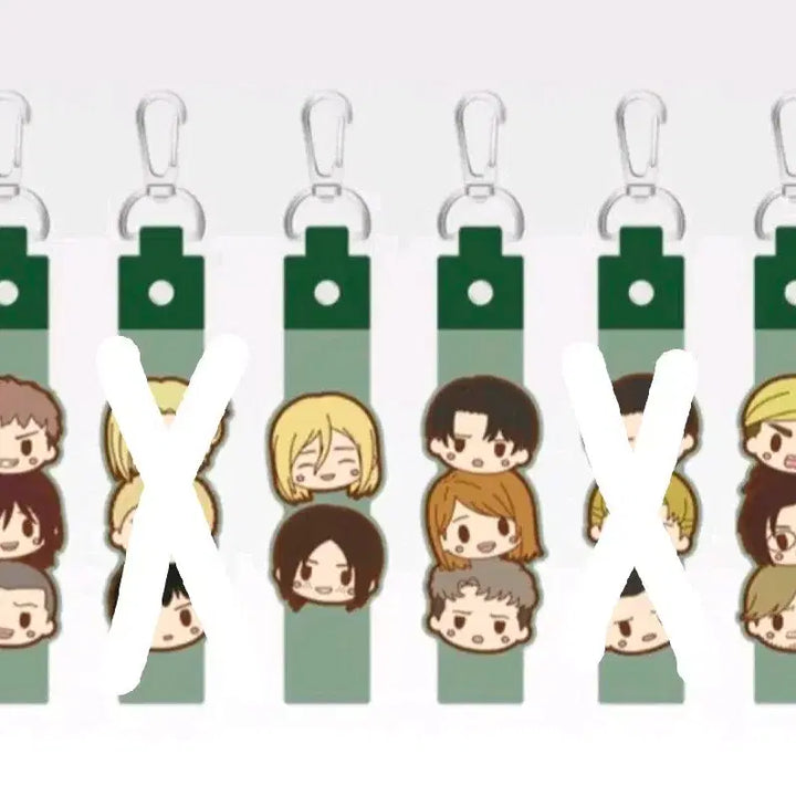 [BUNJANG] Attack on Titan Ichiban Kuji Prize I Rubber Keychain Set (4 Types) / 진격의 거인 제일복권 이치방쿠지 I상 고무 키링 4종 일괄