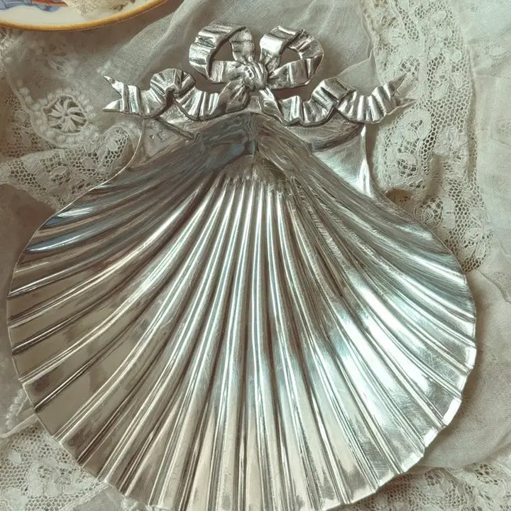 [BUNJANG] Silverplate Ribbon Shell Dish / 실플 리봉쉘접시