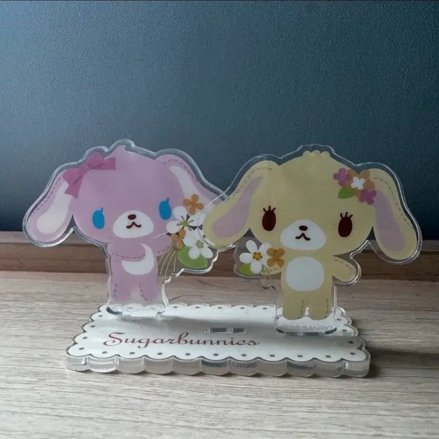 [BUNJANG] SugarBunnies Acrylic Stand &amp; Keychain Set / 고전 슈가바니즈 아크릴 스탠드 모모우사 하나우사 산리오 시로우사 쿠로우사 키링 인형 파우치 메지루시 가챠