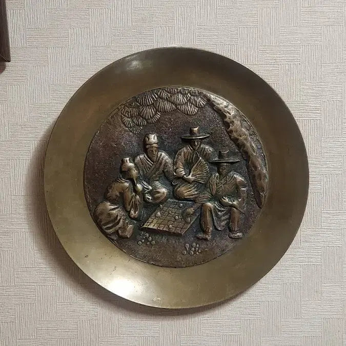 [BUNJANG] Korean Modern History Brass Art Plate / 국산 근대사골동품 놋쇠 작품접시