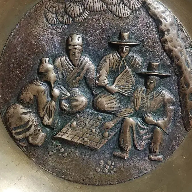 [BUNJANG] Korean Modern History Brass Art Plate / 국산 근대사골동품 놋쇠 작품접시